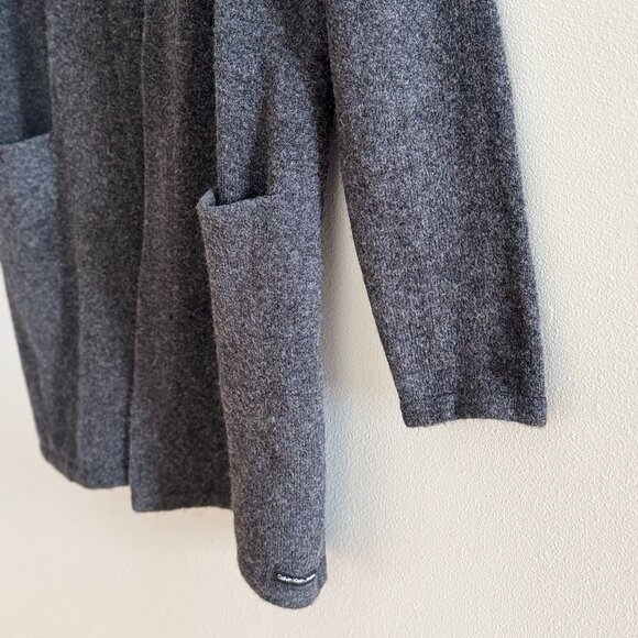 Calvin Klein Jeans Women's Long Open-Front Cardigan Sweater, Dark Grey, M, NWOT - Picture 5 of 7